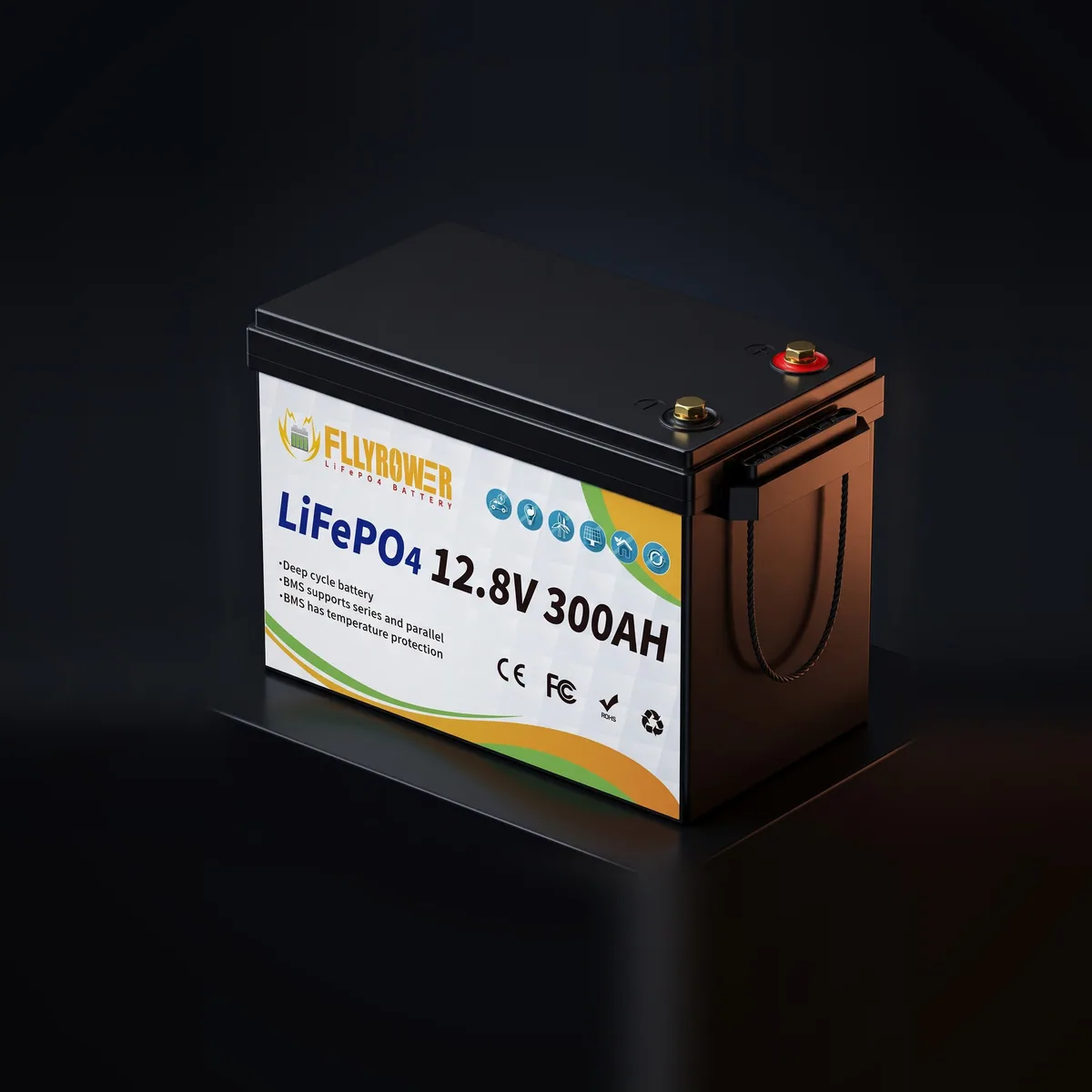 Акумулятор FLLYROWER LiFePO4 12V/300AH (3840W*h) 300Ah купити в Україні