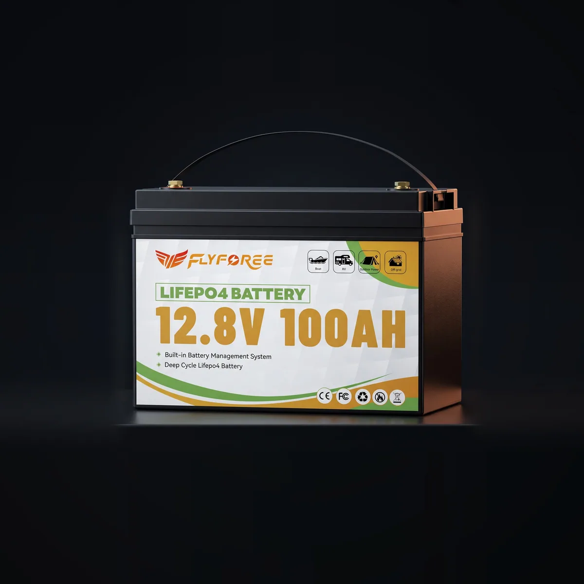 Акумулятор FLYFOREE LiFePO4 12V/100AH (1280W*h) Bluetooth 100Ah купити в Україні