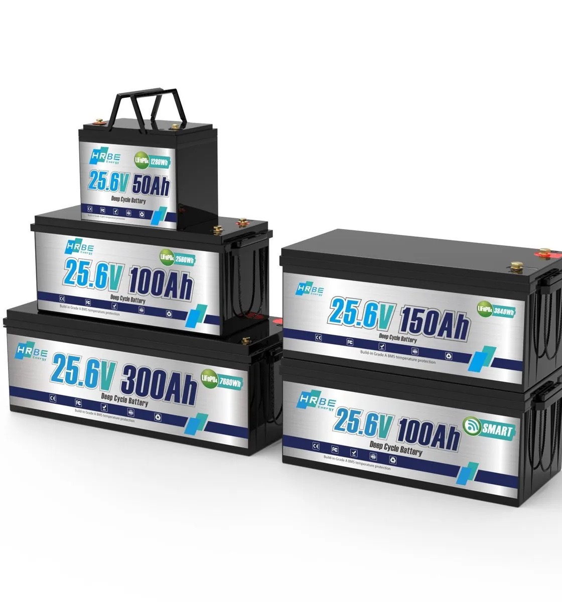 Акумулятор HRBE Energy LiFePO4 24V/200AH (5100W*h) (25.6V/200Ah) 200Ah купити в Україні