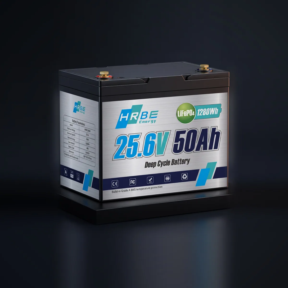 Акумулятор HRBE Energy LiFePO4 24V/50AH (25.6V/50Ah/1280Wh) 50Ah купити в Україні
